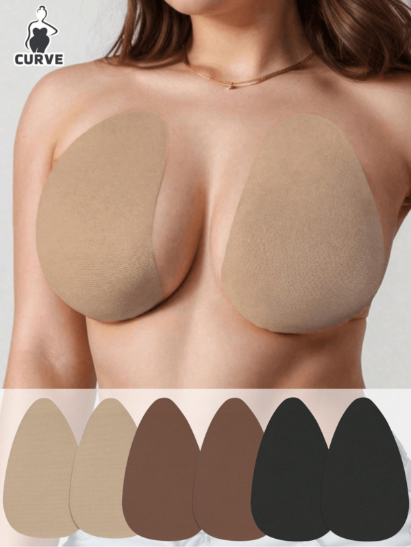 2 - 4 قطع من شريط رفع الصدر الخفي الكبير باللون البيج والأسود للأكواب من A إلى E، صدرية لاصقة قابلة للتخلص منها، صدرية رافعة بدون أشرطة وبدون ظهر، صدرية لاصقة ذاتية الرفع والخفاء للنساء