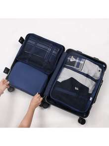 8 pièces Boîtes organisatrices de bagage de voyage, comprenant des sacs de rangement compressés pour chaussures, des sacs pour vêtements et sous-vêtements, un ensemble de cubes d'emballage pour valise