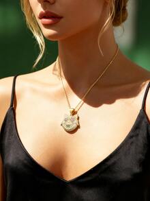 Colar Pingente de Hip Hop Corrente de Hip Hop Colar com Pingente Banhado a Ouro 14K, Fantasia de Hip Hop, Para Adolescentes