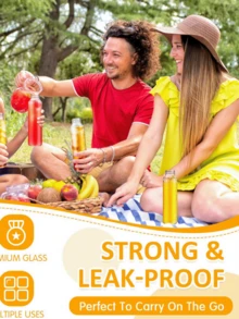 1/3/6/9pcs Transparent PET Plastic Juice Bottles With Black Caps - Reusable, Large Capacity Leak-Proof Beverage Containers, Plastic Sensory Bottles, Portable Drink Containers Suitable For Juice, Milk And Other Beverages, Clear Water Bottles, Ideal For Outdoor, Camping - Multicolor - View 10