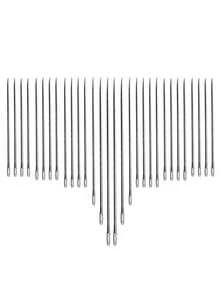 30 pièces d'aiguilles à coudre à chargement latéral, sans fil à enfiler, aiguilles aveugles conviviales pour les personnes âgées, faites à la main pour la couture, le matelassage, les vêtements et la broderie