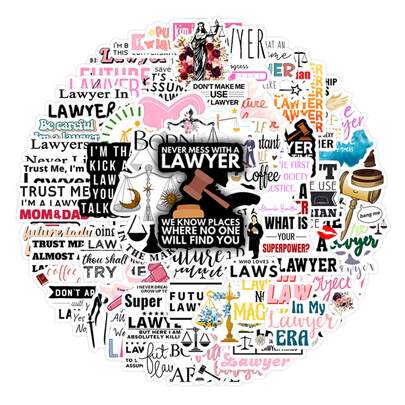 100 件律师贴纸乙烯基美学贴纸，适用于剪贴簿、日记本、笔记本电脑、保险杠、滑板、水瓶、电脑、手机、卡通、安全帽、汽车贴纸和贴花