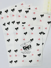 50 pièces Sacs cadeaux en papier de 4,7 x 6,7 pouces, sacs cadeaux avec motif nœud et cœur, sacs cadeaux épais et de qualité supérieure, sacs de rangement pour cadeaux mignons et de dessin animé, sacs cadeaux pour accessoires, convenant pour les sacs cadeaux faits maison, l'emballage de Noël, la Saint-Valentin, les bonbons, les mariages, les anniversaires et les fêtes.