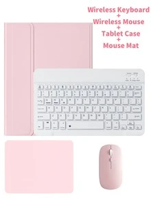 4-In-1 Keyboard Protective Case, Compatible With Samsung Galaxy Tab, IPad, Redmi Pad SE, Includes Detachable Wireless Bluetooth Keyboard (150mAh) And Mouse, Tablet Protective Case With Pen Slot