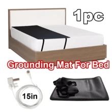 1pc Breathable Grounding Bed Mat, High-Conductivity PU Carbon Material, 28"X72" Fits Most Bed Sizes; Minimalist Comfort Style, Black Color, Rectangular Shape, 15in Cable & Secure Straps Detail, Supports Wellbeing For Sleep/Work/Relaxation, Bedside Grounding Mat Ideal For Home Bedroom Use, Daily Wellness Routine, Year-Round Health Maintenance & Holiday Gift For Wellness Enthusiasts (Christmas, Mother's Day, Father's Day). (Black) - Black - View 2