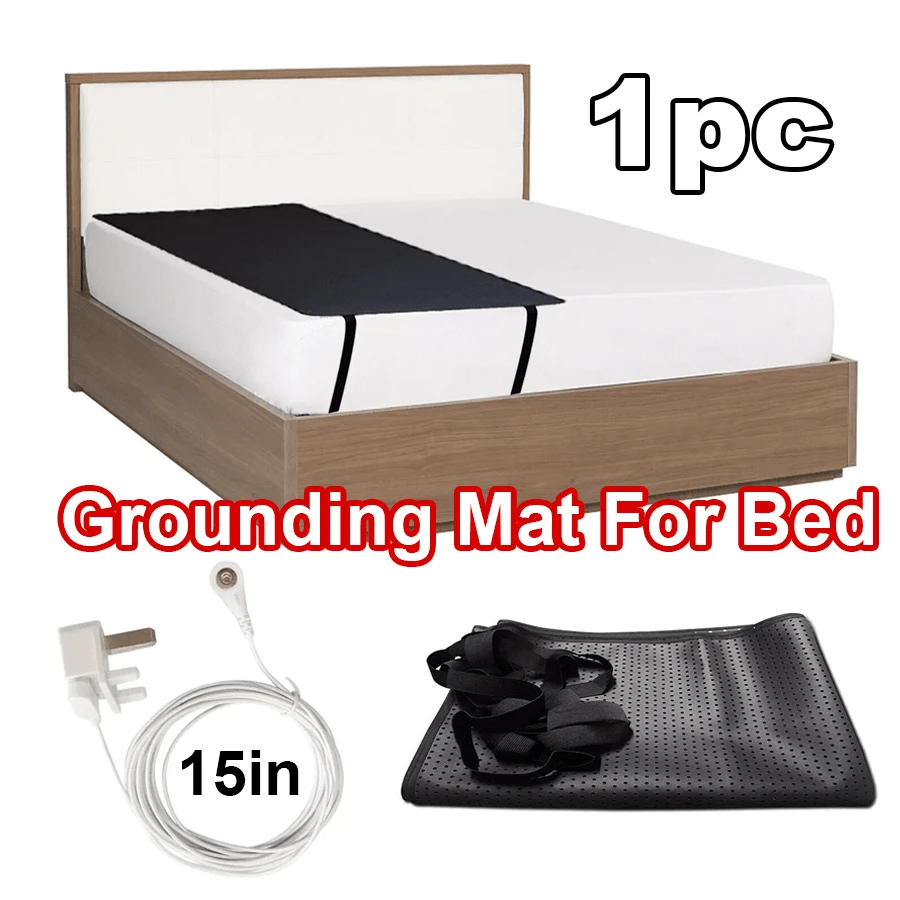 1pc Breathable Grounding Bed Mat, High-Conductivity PU Carbon Material, 28"X72" Fits Most Bed Sizes; Minimalist Comfort Style, Black Color, Rectangular Shape, 15in Cable & Secure Straps Detail, Supports Wellbeing For Sleep/Work/Relaxation, Bedside Grounding Mat Ideal For Home Bedroom Use, Daily Wellness Routine, Year-Round Health Maintenance & Holiday Gift For Wellness Enthusiasts (Christmas, Mother's Day, Father's Day). (Black)