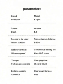 Lenovo K3 Pro High-End Wireless Bluetooth Speaker, Mini Audio Device With Super Heavy Bass, Hi-Fi Sound Quality, Suitable For Home, Car Mobile Phone Use, High Volume, Portable Compact Powerhouse, Living Room Surround Player - Black - View 11