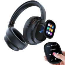 AI Translation Wireless Headphones With Magnetic Movable LCD Touch Screen, Foldable&Retractable Translator Headphones Headset Real Time 115 Language, BT6.0, Control Phone Photo Taking, Flashlight, Alarm Setting, Voice Recording, Support AUX Wired Connection, Suitable For Meeting, Studying, Travelling, Etc. - 黑色 - 查看 12