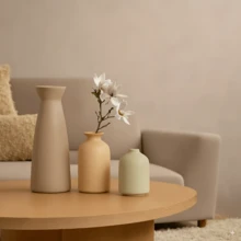 Set Of 3 Minimalist Morandi Ceramic Vases - Elegant Home Decor & Wedding Centerpiece - Modern Flower Vases Set - Romantic Gift Idea - Morandi - Xem 3