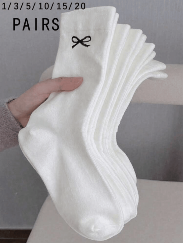 1/3/5/10/15/20 Pairs Women's Simple Comfortable Wide-Open Maternity Socks Solid Color Breathable Moisture Wicking Mid-Calf Socks