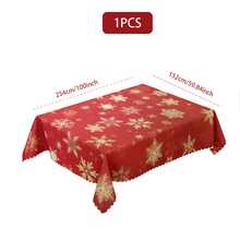 Set de fețe de masă și huse de scaun cu imprimeu digital decorativ cu model de fulgi de zăpadă de Crăciun 1/4/5/6/35 buc - Față de masă rezistentă la praf și lavabilă pentru mobilier de interior, potrivită pentru decorul sufrageriei interioare, reuniuni de familie, cadouri, petreceri de sărbători
