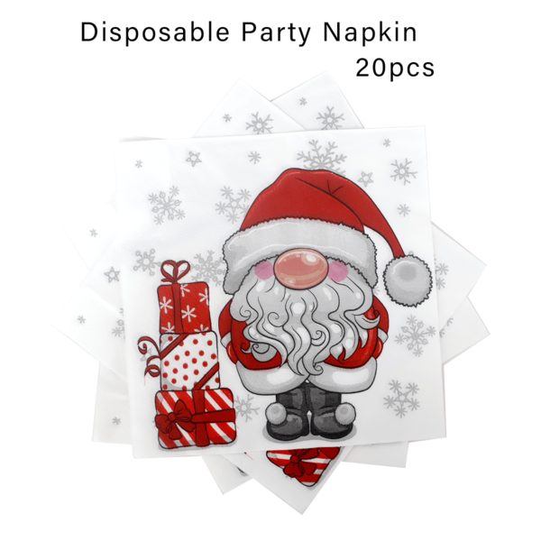 20pcs 12.5cm Christmas Theme Napkins, Cartoon Style Multicolor Square 3-Ply Disposable Party Tissues, Suitable For Christmas Decoration And Holiday Celebration