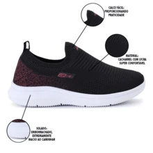 Kit 2 Tênis Feminino Ortopédico Confortável Leve Para Caminhada Calce Fácil