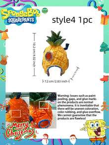 SpongeBob SquarePants 1 Bộ Trang Trí Bể Cá Hình Ngôi Nhà Dứa Bằng Bọt Biển, Bộ Trang Trí Bể Cá Bền Chắc, Thích Hợp Để Trang Trí Không Khí Tiệc Tết, Trang Trí Tiệc - Nhiều màu - Xem 16