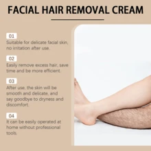 Hoygi Coconut Facial Hair Removal Cream - Gentle Depilatory For Upper Lip Chin Hair, Painless Shaving Soften, Inhibit Hair Growth, Not Damaging & No Irritation, Sensitive Skin Formula Facial Legs Armpits Arms Depilation Lotion For Women & Men - 白色 - 查看 7