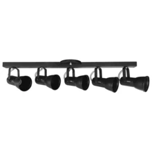 Aluminum Spotlight With Overlay Rail, Bivolt, E-27 Socket For 5 LED Bulbs - Black - View 1