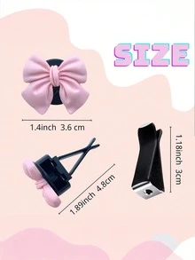 3/4/6pcs Pink Bow Car Interior Cute Car Interior Accessories ,Car Air Conditioning Vent Decorative Clip, Bow Car Air Vent Decorative Clip,Cute Air Freshener Holder For Car AC Vents, Fashionable Car Interior Accessories For Women,Girly Dashboard Decor