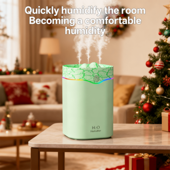 家用静音香薰加湿器，采用多色火山纹理设计，均匀三向喷雾，RGB 氛围灯，适用于办公室和卧室空气清新和保湿