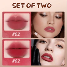 双色哑光唇彩，丝绒哑光唇膏，防水，不粘唇彩，持久保湿，提亮，自然妆容，唇部化妆品 - 5g - 查看 4