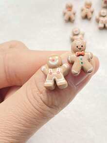 20 świątecznych ozdób do paznokci w kształcie piernikowego ludzika, żywiczne ozdoby wiszące, płaskie miniaturowe figurki, idealne do scrapbookingu, zdobienia paznokci i biżuterii. Świąteczne zdobienia paznokci DIY, prezent świąteczny DIY, uniwersalne akcesoria w kształcie piernikowego ludzika. Idealne na prezenty świąteczne. Idealne na śluby, urodziny mamy, wypady na plażę i inne okazje. Paznokcie Akcesoria do paznokci - Wielokolorowe - Zobacz 4