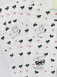 50 pièces Sacs cadeaux en papier de 4,7 x 6,7 pouces, sacs cadeaux avec motif nœud et cœur, sacs cadeaux épais et de qualité supérieure, sacs de rangement pour cadeaux mignons et de dessin animé, sacs cadeaux pour accessoires, convenant pour les sacs cadeaux faits maison, l'emballage de Noël, la Saint-Valentin, les bonbons, les mariages, les anniversaires et les fêtes.