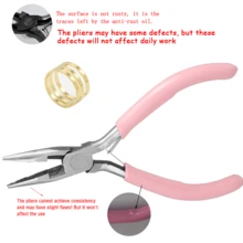 Premium Carbon Steel Jewelry Pliers With Round Nose And Serrated Edges - Pink, Ideal For DIY Beading And Crafting