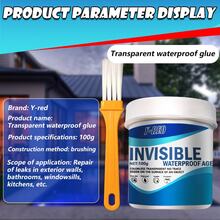 1 Bottle 100g Y-RED Transparent Quick-Drying Waterproof Liquid White Glue Sealant - Water-Resistant, Metal Compatible, Anti-Moisture, Transparent, Stainless, Suitable For Bathroom, Walls, Windows, Floors, Etc.