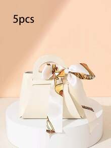 1/5/10/20pcs High Quality Leather Gift Bags With Bow, Candy Boxes, Ribbon Boxes, Candy Bags, Party Gift Bags, Mini Pouches, Jewelry Packaging Boxes, Leather Boxes, Suitable For Various Occasions And Events