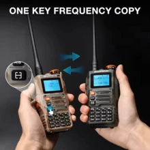 Baofeng K63 6W Powerful Tri-Band 1.25M VHF UHF FM Amateur Ham Two Way Radio Walkie Talkie - Negro - Ver 5
