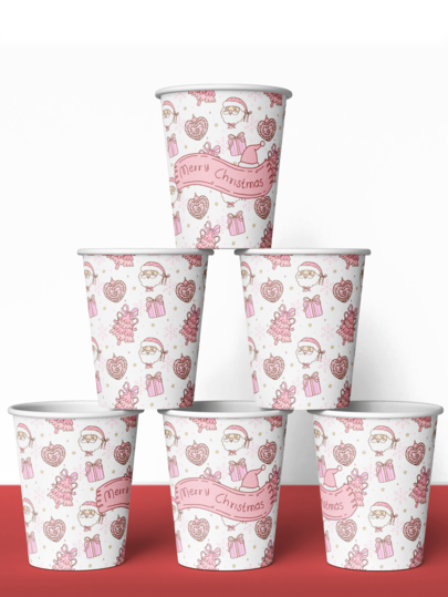 20/50 piezas Vasos desechables de café con diseño navideño, vasos de papel desechables de 9 onzas, suministros para fiestas para bebidas calientes y frías, opción perfecta para celebrar la fiesta de Navidad, decoración de mesa navideña