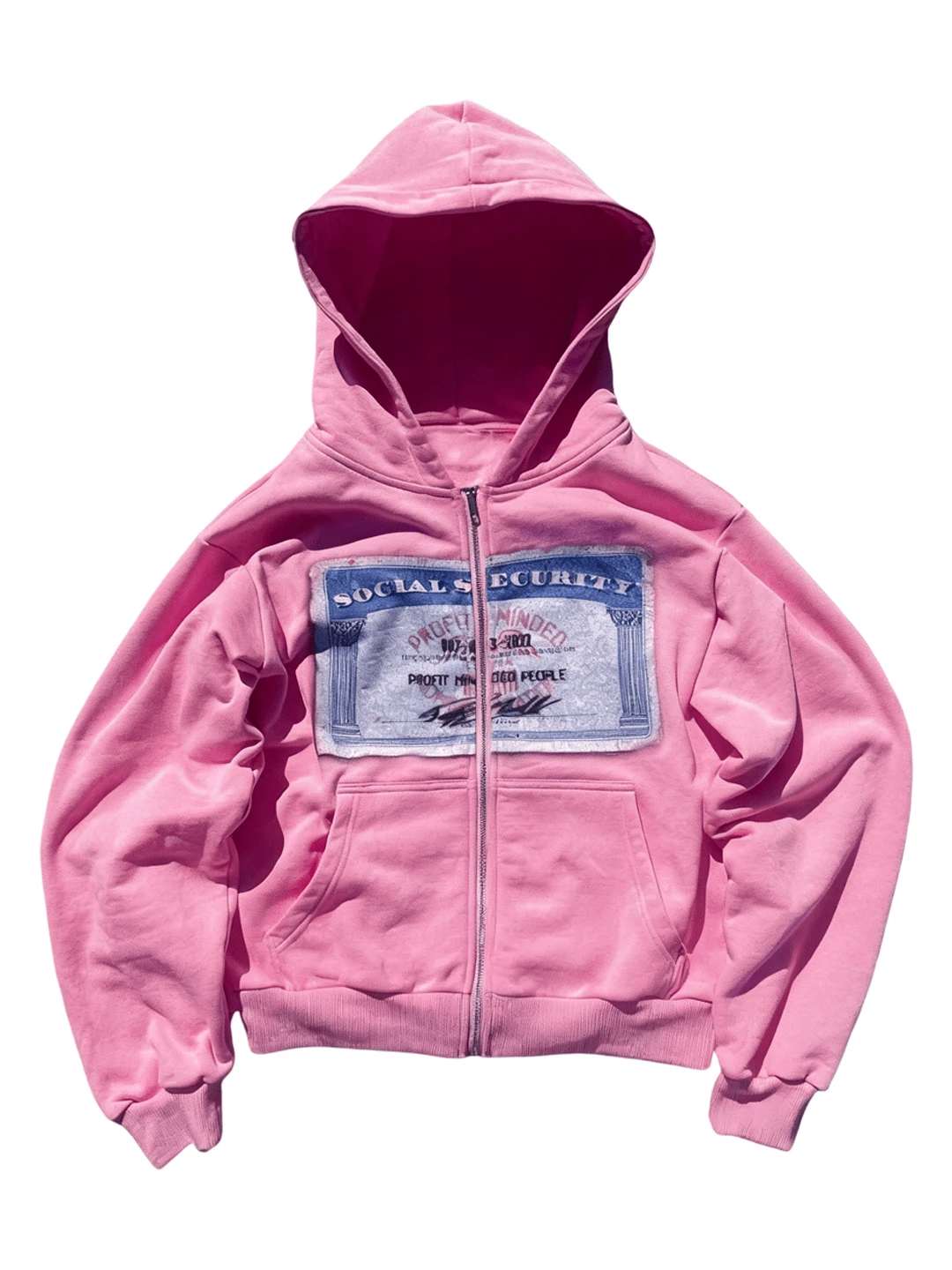 Zip Up Hoodie Unisex Y2k Oversized Graphic Hoodies Jackets Streetwear Vintage 2000s Emo Steetwear Outfits - 粉色 - 查看 1