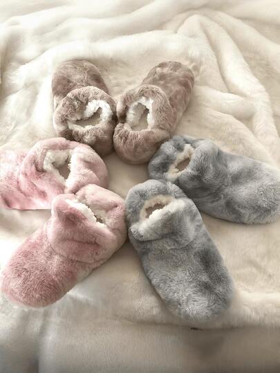 1 Pair Warm Thermal Lined Indoor Slippers Socks, Soft Bottom Shoes Socks For Men, Winter, Cozy Socks