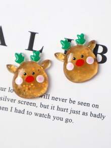 10/30pcs Random Assorted Shiny Sequin Santa Claus, Reindeer, Christmas Tree Resin Decor DIY Jewelry Accessories, Phone Case Decoration