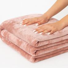 Microfiber Blanket Double And Queen Size Anti-Allergic Soft Extra Soft Flannel - 乾枯玫瑰色 - 查看 3