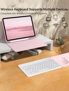 4-In-1 Keyboard Protective Case, Compatible With Samsung Galaxy Tab, IPad, Redmi Pad SE, Includes Detachable Wireless Bluetooth Keyboard (150mAh) And Mouse, Tablet Protective Case With Pen Slot