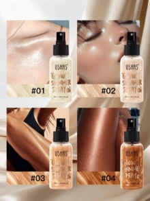 高光盤閃閃發亮的臉部輪廓,亮彩化妝品,珍珠高光粉可用於全身 - #02 - 查看 3