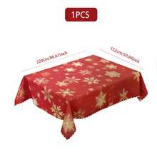Set de fețe de masă și huse de scaun cu imprimeu digital decorativ cu model de fulgi de zăpadă de Crăciun 1/4/5/6/35 buc - Față de masă rezistentă la praf și lavabilă pentru mobilier de interior, potrivită pentru decorul sufrageriei interioare, reuniuni de familie, cadouri, petreceri de sărbători