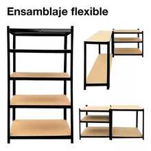 Estante Anaquel Organizador Metal 5 Niveles Hogar Oficina Color Negro