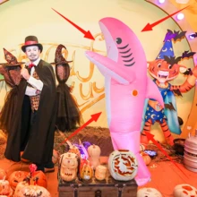 1/2/3pcs Adult Blue Shark Inflatable Costume, Inflatable Costume, Shark Costume, Adult Inflatable Costume, Christmas Anime Cosplay Costume Sea Fish Shark Mascot Fancy Dress Party Cosplay Halloween - Multicolor - View 37