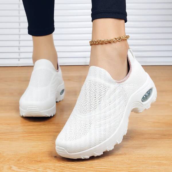 Women's Black & Pink Casual Cushioned Shock-Absorbing Running Shoes, Suitable For Sports, Leisure, Dancing, Nursing, Rocker Sole, Platform, Chunky Sneakers