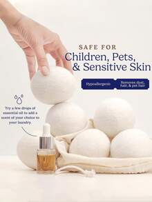 6/3pcs Laundry Wool Dryer Balls - Natural Fabric Softener, Reusable, Reduces Clothing Wrinkles And Saves Drying Time, Better Alternative To Plastic Balls And Liquid Softener Christmas Stocking Fillers,Gifts,Funny Gifts,Ramadan,Personalised Gift,