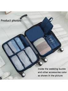 8 pièces Boîtes organisatrices de bagage de voyage, comprenant des sacs de rangement compressés pour chaussures, des sacs pour vêtements et sous-vêtements, un ensemble de cubes d'emballage pour valise