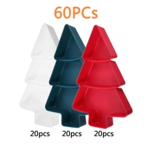 Tavă multicompartimentată în formă de brad de Crăciun pentru fructe uscate, gustări și dulciuri, potrivită pentru servirea mâncării, gustărilor, băuturilor, sushi, pizza, deserturilor, prăjiturilor și pâinii, tavă pentru micul dejun, tavă pentru cafea, tavă pentru ceai, platou pentru delicatese, ustensile de bucătărie de uz casnic, platou de servire reutilizabil cu atmosferă festivă, Crăciun 1 buc.