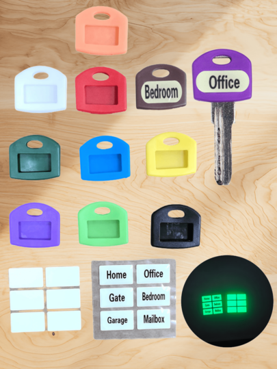 5/10 Piezas Juego de Reconocimiento de Llaves - Organizador de Llaves Elástico con Placas de Identificación | Fácil de Reconocer, Pegatinas Adhesivas Mixtas Alfanuméricas 3D para Gestión de Llaves, Práctico Kit de Grupo de Llaves para Uso Diario