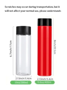 1/3/6/9pcs Transparent PET Plastic Juice Bottles With Black Caps - Reusable, Large Capacity Leak-Proof Beverage Containers, Plastic Sensory Bottles, Portable Drink Containers Suitable For Juice, Milk And Other Beverages, Clear Water Bottles, Ideal For Outdoor, Camping - Multicolor - View 5