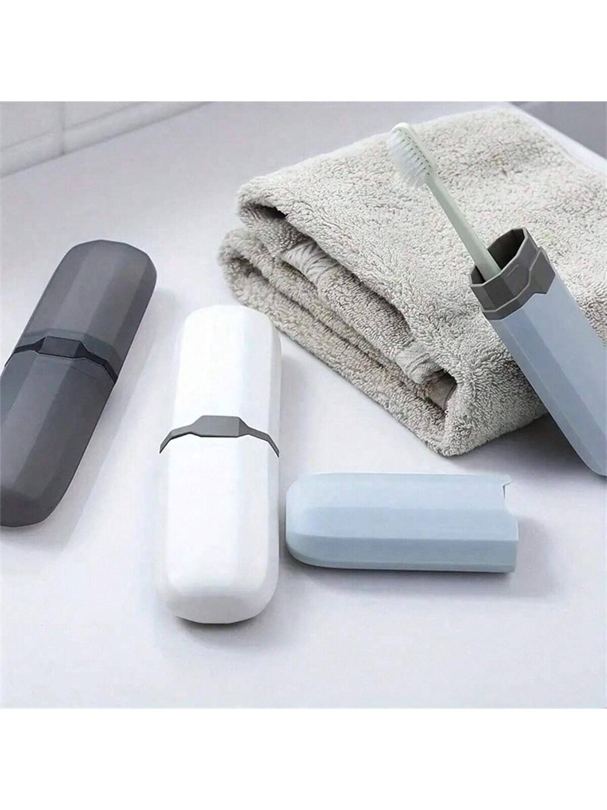 1/4pcs Creative Home Portable Toothbrush Box Travel Toothbrush Box Tableware Box Pencil Box Toothpaste Storage Box - Multicolor - View 1