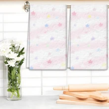 2/4 pièces Set, Torchons, Motif d'étoiles rêveuses, Microfibre super douce, Chiffons modernes absorbants, Torchons de cuisine et de cuisson, Chiffons à vaisselle, Serviettes de nettoyage, Super doux et très absorbants, Décoration de cuisine, Cadeaux pour les voisins, les mères, les anniversaires, les cadeaux de pendaison de crémaillère pour les amis, les essentiels de cuisine, les nécessités quotidiennes