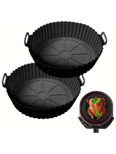 Pot en silicone pour friteuse à air, doublures réutilisables en silicone pour friteuse à air, accessoires pour friteuse à air, accessoires de cuisine de remplacement pour la doublure en papier sulfurisé jetable