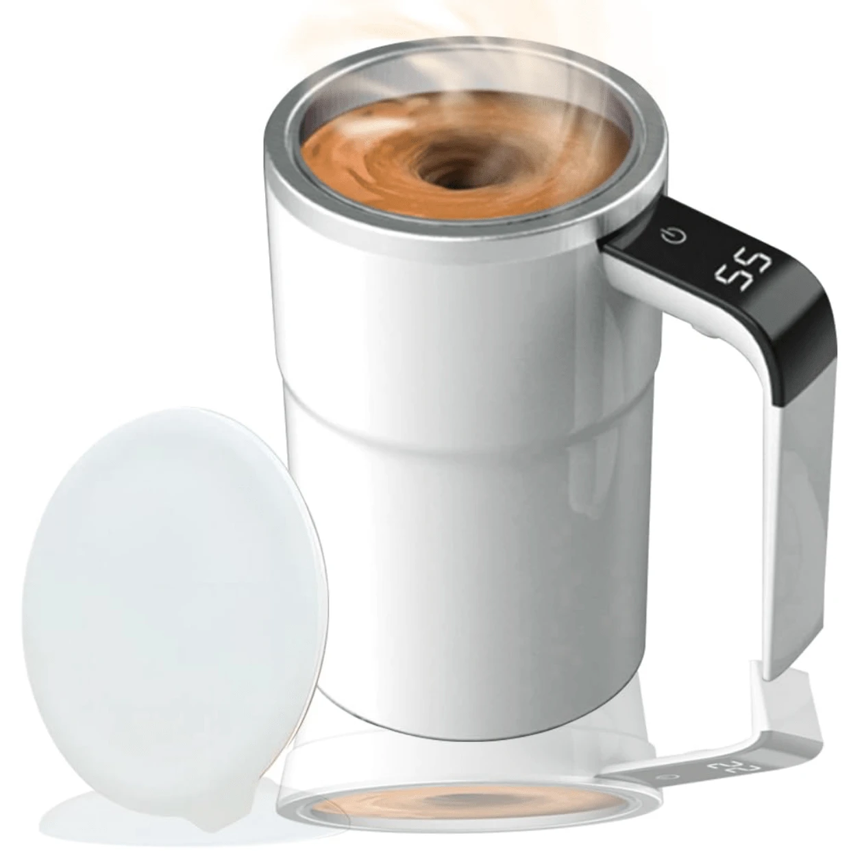 Portable Automatic Mixing Cup, Intelligent Covered Coffee Cup, Beverage Mixer, Travel Mug With Temperature Display, Car Cup, USB Rechargeable 150mAh Battery, Suitable For Milk, Chocolate, Mocha, Coffee - Multicolor - View 1