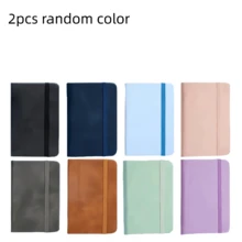 1pc/2pcs Mini Portable A7 Notebook/Pocket Notebook, Leather Cover, Thickened Inner Pages, Waterproof And Wear-Resistant, Plaid Design, Privacy Protection, Portable Notebook, Student Planner Diary, Vocabulary Notebook, Office Memo Pad, Back To School Notebook